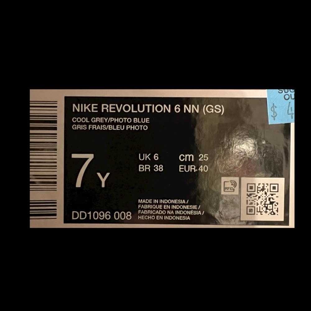 Nike Revolution 6 NN (GS) Cool Grey and Photo Blue Running Shoes New no box - Picture 12 of 12